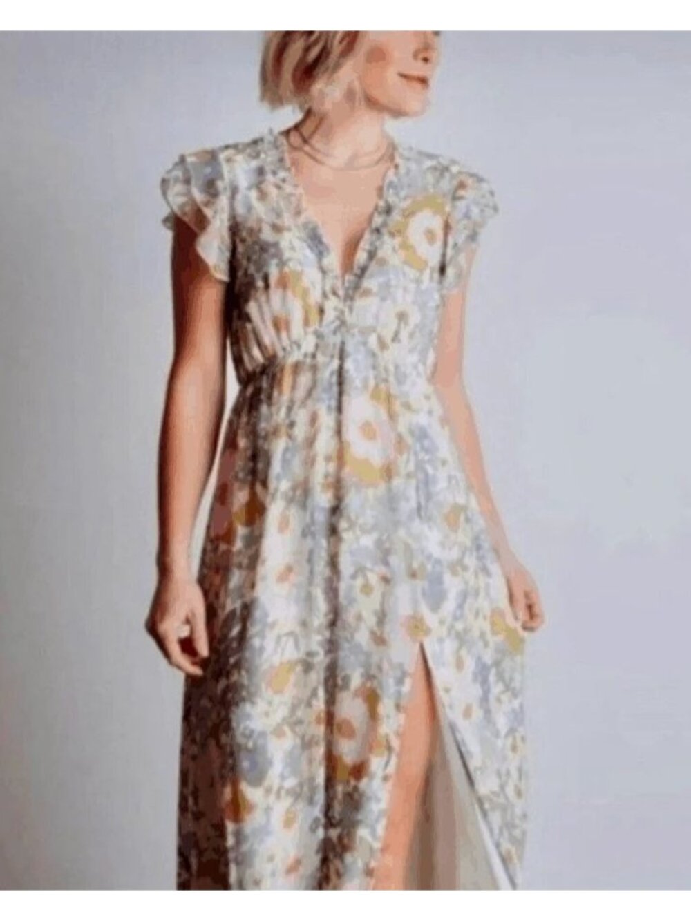 Baltic Born Size Medium  Dress Slit Floral Boho Wedding Party Holidays